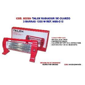 TALOX ESTUFA RADIANTE DE CUARZO PIE 3 BARRAS 1200 W NSB-C12