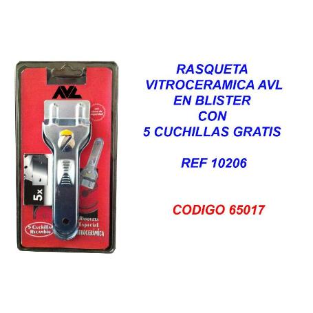 RASQUETA VITROCERAMICA AVL+5 CUCHILLAS GRATIS BLISTER 10206