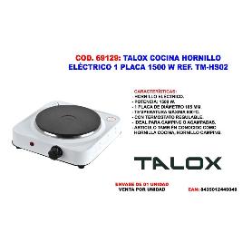 TALOX COCINA HORNILLO ELECTRICO 1 PLACA 1.500 W TM-HS02