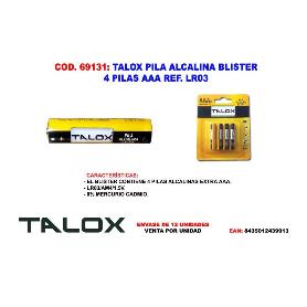 TALOX PILA ALCALINA BLISTER 4 PILAS AAA LR03 AAA