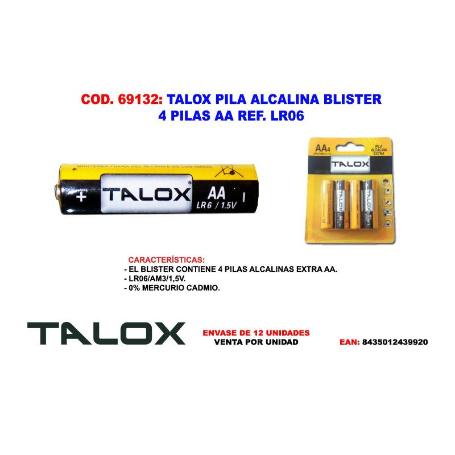 TALOX PILA ALCALINA BLISTER 4 PILAS AA LR06 AA