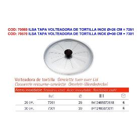 ILSA TAPA VOLTEADORA DE TORTILLA INOX Ø 30 CM   7301