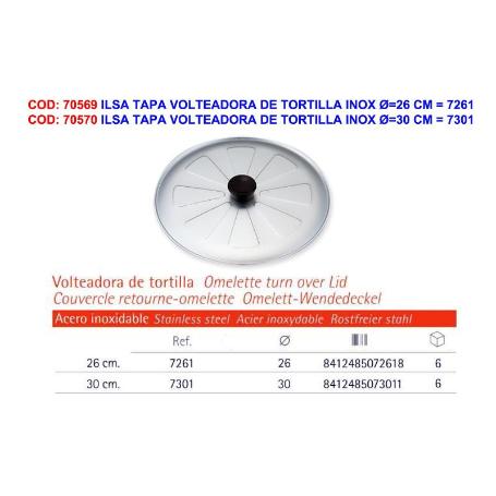 ILSA TAPA VOLTEADORA DE TORTILLA INOX Ø 30 CM   7301