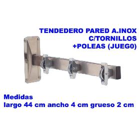TENDEDERO PARED INOX C-TORNILLOS+POLEAS (JUEG0)44CMX4X2 -301012