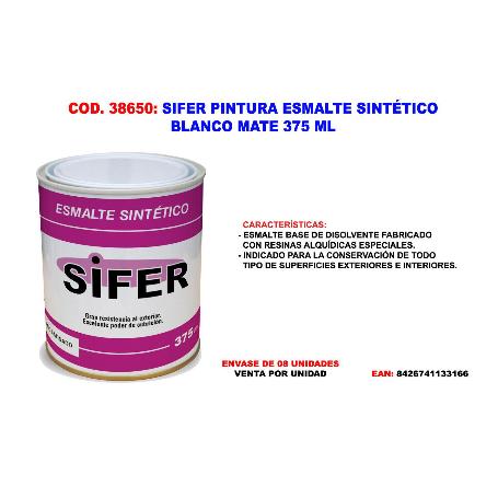 SIFER PINTURA ESMALTE SINTETICO BLANCO MATE 375 ML