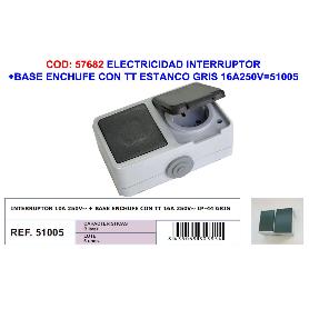 ELECTRICIDAD INTERRUPTOR+BASE ENCHUFE ESTANC 16A250V 40826-40815