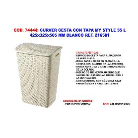 CURVER CESTA CON TAPA MY STYLE 55 L 425X325X585MM BLANCO 216582