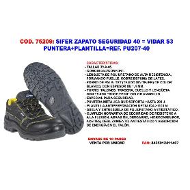 SIFER-SAFETY ZAPATO SEGURIDAD 40   VIDAR S3  PUNT+PLANT PU207-40