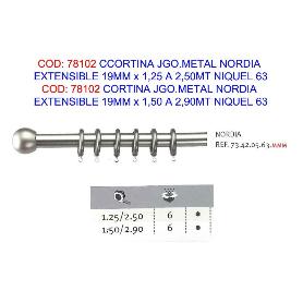 CORTINA JGO.METAL NORDIA EXTENSIBLE 19MMX1,50 A 2,90MT NIQUEL 63