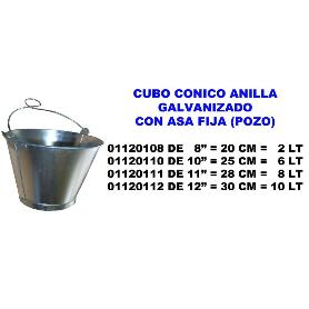 CUBO CONICO GALVAN. CON ANILLA POZO 10  25 CM   6 LT 01120110