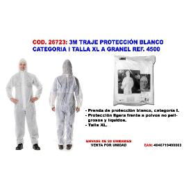 3M TRAJE PROTECCION BLANCO CATEGORIA I TALLA XL REF. 4500