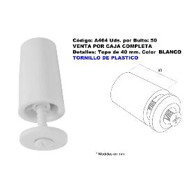 PERSIANA TOPE DE 40 MM CON TORNILLO PLASTICO COLOR BLANCO A464 (CAJA 50 UNIDADES)