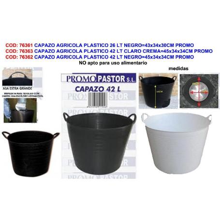 CAPAZO AGRICOLA PLASTICO 42 LT NEGRO 45X34X34CM 