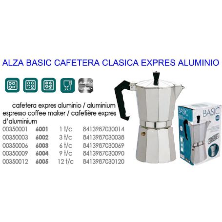 ALZA BASIC CAFETERA CLASICA EXPRES ALUMINIO   9 TAZAS 6004