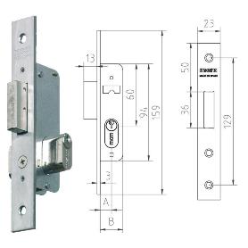 MCM CERRADURA EMBUTIR METALICA 1549-14 11 INOX CILIND.OVAL 26X26