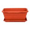 JARDINERA MACETERO RECTANGULAR PLASTICO COLOR TERRACOTA EVA 40CM