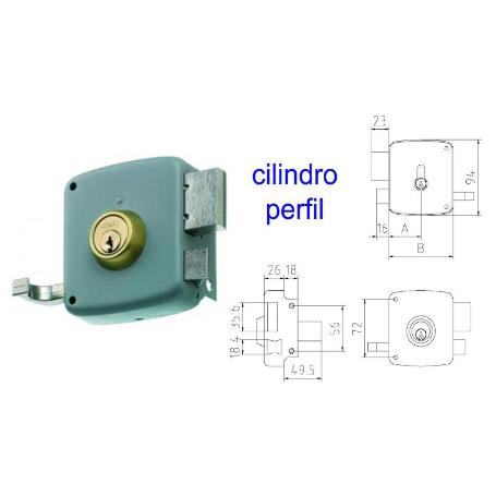 MCM CERRADURA SOBREPONER 2525P-  80-IZQDA PINTADA CILINDRO PERFI