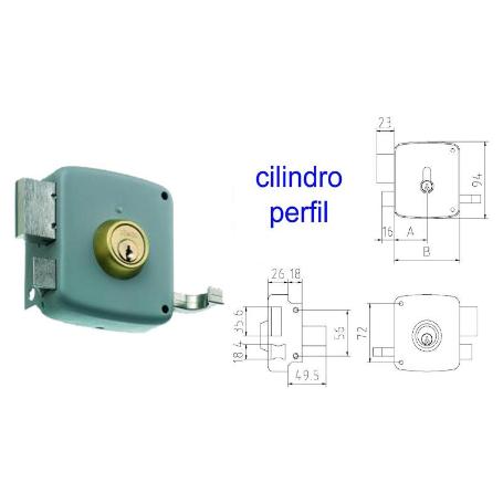 MCM CERRADURA SOBREPONER 2525P-100-DCHA PINTADA CILINDRO PERFIL