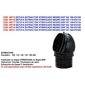 ESTUFA EXTRACTOR VITRIFICADO NEGRO 850º DE 100 EV100