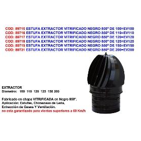 ESTUFA EXTRACTOR VITRIFICADO NEGRO 850º DE 110 EV110