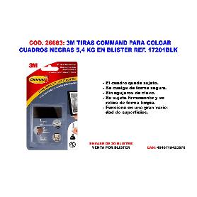 3M TIRAS COMMAND PARA COLGAR CUADROS NEGRAS 5,4 KG 17201BLK