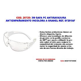 3M GAFA PC ANTIRAYADURA ANTIEMPAÑAMIENTO INCOLORA SF201AF