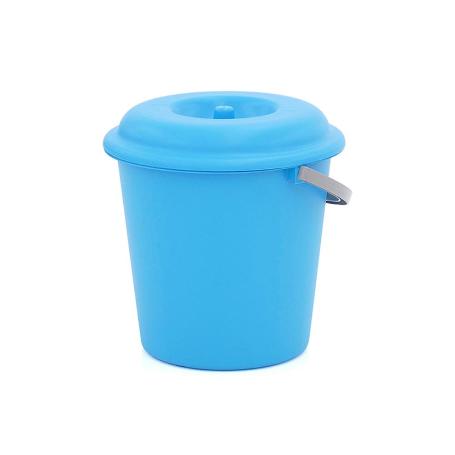 CUBO BASURA 16 L CON TAPA AZUL