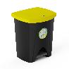 PLASTIKEN CUBO PEDAL 25 L NATURE NEGRO TAPA AMARILLA 6425-NEG3