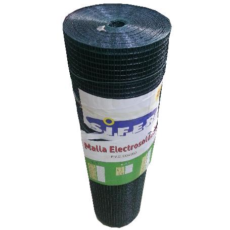 MALLA ELECTROSOLDADA SIFER 13X13X1.2 1.OOX25M RO PLASTIF. VERDE