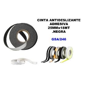 CINTA ANTIDESLIZANTE ADHESIVA 25MMX18MT,NEGRA 220-20