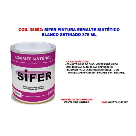 SIFER PINTURA ESMALTE SINTETICO BLANCO SATINADO 375 ML