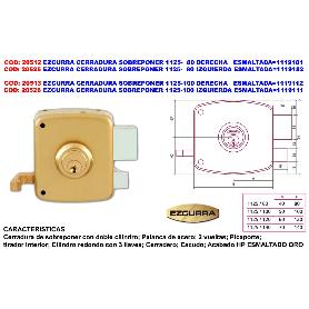 EZCURRA CERRADURA SOBREPONER 1125-100 IZQUIERD.ESMALTADA 1119112