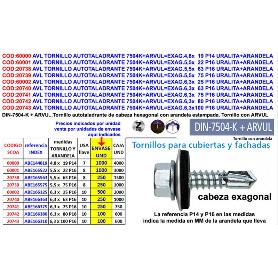 AVL TORNILLO AUTOTALADRANTE 7504K+ARVUL EXAG.5.5X25 P16 AB165525 (CAJA 1000 UNIDADES)