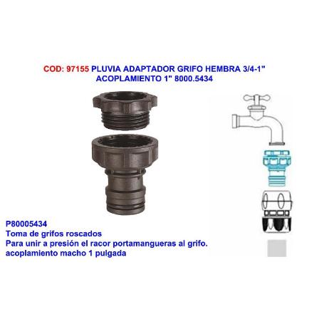 PLUVIA-GF ADAPTADOR GRIFO HEMBRA 3-4-1 ACOPLAMIENTO 1 5434