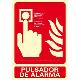 NORMALUZ SEÑAL LUMINISCENTE PULSADOR DE ALARMA 21X30   RD00111