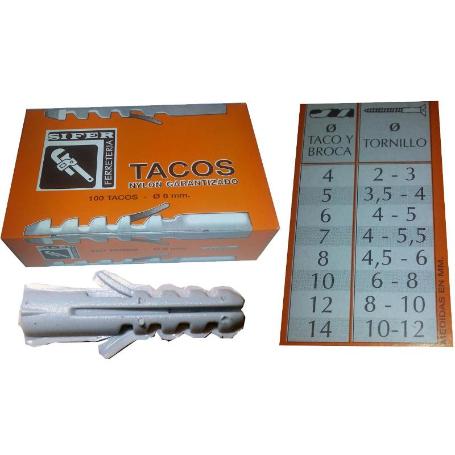 SIFER TACO NYLON GRIS   5X25 CAJA DE 100 UND 6005-S