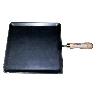 PLANCHA ASAR ACERO 4 MM CON 1 MANGO DE MADERA 22 X 22