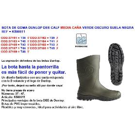 BOTA DE GOMA DUNLOP DEE MEDIA CAÑA Nº  43 VERDE NORMAL K580011