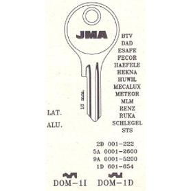 LLAVES JMA TIPO B MOD DOM- 1D (CAJA 50 UNIDADES)