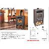 ESTUFA LEÑA 340 NOGAL+HORNO CALIENTA PLATOS SALIDA SUPERIOR 120