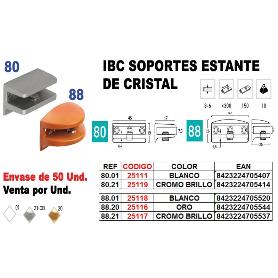 IBC FINSTOCK SOPORTE ESTANTE CRISTAL REF.80.01 BLANCO (CAJA 12 UNIDADES)