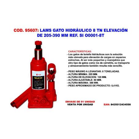 LAMS GATO HIDRÁULICO 8 TN ELEVACIÓN 205-390 MM REF. SI O0001-8T