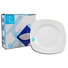 VAJILLA FINSTOCK PIAF CAJA 6 PLAT POSTRE CUADRA-LT 20,0 CM 25302