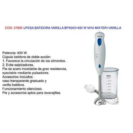 FINSTOCK UFESA BATIDORA VARILLA BP4543 400 W MINI MIXTER+VARILLA