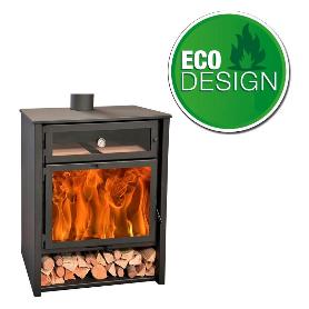 ESTUFA LEÑA ZEUX HORNO 800 ECODESING S-VERTICAL 150