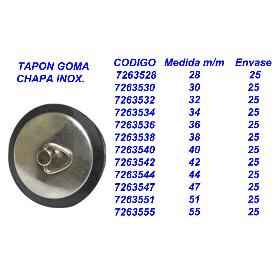 TAPON LAVABO GOMA CAUCHO 38 CON CHAPA INOX 7263538