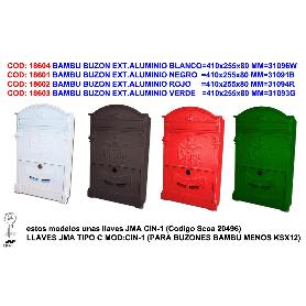 BAMBU BUZON EXT.ALUMINIO NEGRO 410X255X80 MM 31091B