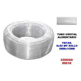 TUBO CRISTAL ALIMENTARIO TRP.RS.-  8 X 50 MT ROLLO   8 MMX10 MM