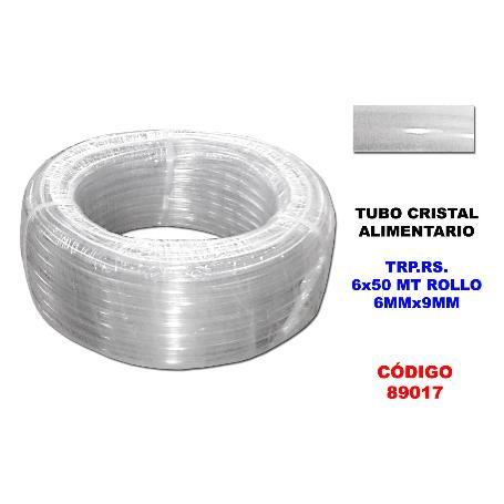 TUBO CRISTAL ALIMENTARIO TRP.RS.-  6 X 50 MT ROLLO  6 MMX  9 MM