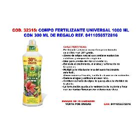 COMPO FERTILIZANTE UNIVERSAL 1000 ML+300 MLREGALO  8411056572816